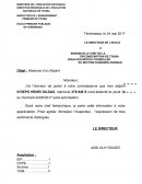 Lettre pour indiquer l'absence d'un adjoint