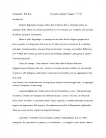 Commentaire De Texte Bel Ami Chapitre 1