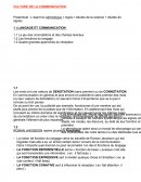 Langage et communication, chapitre 1 (culture communication)