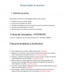 Analyse de poste Responsable du bonheur