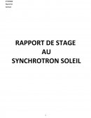 Rapport de stage Synchrotron SOLEIL