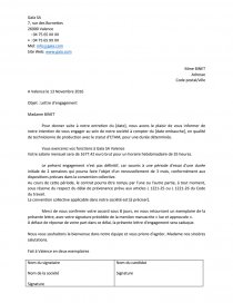 modele de lettre d'engagement