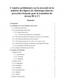 L’analyse préliminaire sur la nécessité de la maîtrise des figures de rhétorique dans les proverbes français pour la transition du niveau B2 à C1L’analyse préliminaire sur la nécessité de la maîtrise des figures de rhétorique dans les prov