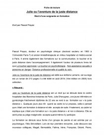 Julie Ou L Aventure De La Juste Distance Pascal Prayez Fiche De Lecture Safia08 Julie Ou L Aventure De La Juste Distance Pascal Prayez Fiche De Lecture Safia08