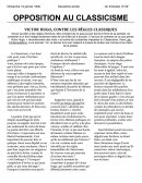 Sujet d'invention - Article polémique sur le Classicisme, défendant le poème de Victor Hugo