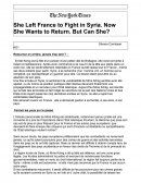 She Left France to Fight in Syria. Now She Wants to Return. But Can She?