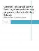 Rabelais - Lettre de Gargantua à Pantagruel