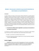 Recrutement et sélection du personnel et interdiction de discrimination au travail