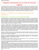 Chapitre introductif sur la crise de l’ancien régime