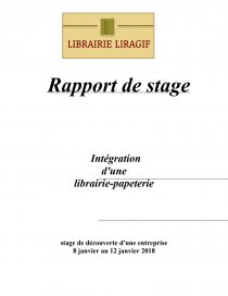 Rapport De Stage Dans Une Librairie Papeterie Rapport De