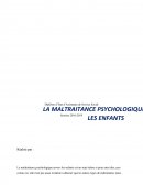 Maltraitance psychologique envers les enfants