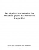 Les inégalités dans l’éducation des filles et des garçons du XIXème siècle à aujourd’hui.