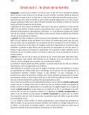 Droit civil 1 : le droit de la famille