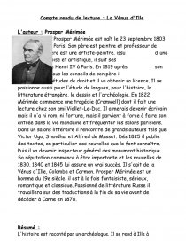 Compte Rendu De Lecture Venus D Ile Fiche Nanino55