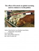 The effect of livestock on global warming and its relation to world politics