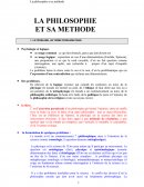 La philosophie et sa méthode