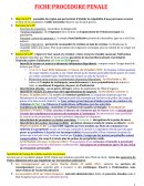 Cours de procédure pénale - M1 droit privé