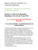 Droit constitutionnel (La Cinquième République)