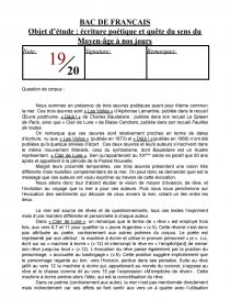 Commentaire Compose De Francais 1ere Francais