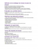 Définition de la stratégie de révision et plan de mission