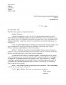 Lettre de motivation pour un projet professionnel