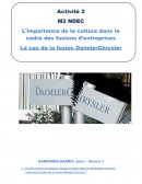L’importance de la culture dans le cadre des fusions d’entreprises, Le cas de la fusion DaimlerChrysler