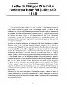 Lettre de Philippe IV le Bel à l’empereur Henri VII (juillet-août 1312)