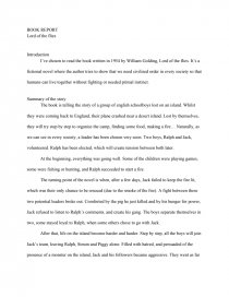 lord of the flies book report