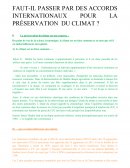 Faut-il passer par des accords internationaux pour la préservation de l'environnement ?