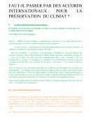 Faut-il passer par des accords internationaux pour la préservation de l'environnement ?