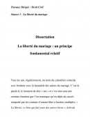 La liberté du mariage principe fondamental ou relatif