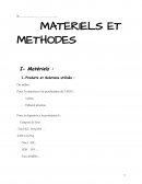 Matériels et méthodes