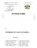 LE PETROL ET LE GAZ NATUREL