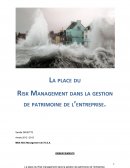 La place du Risk Management dans la gestion de patrimoine de l’entreprise.