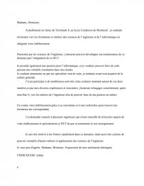 Lettre De Motivation Pour Integrer Une Formation Dans Les Sciences De L Ingenieur Lettre Type Arthur Verschuere