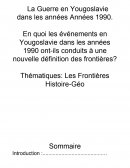 T.P.E sur la question des frontières étude de cas sur les conflits yougoslave dans les année 1990