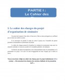 Le cahier des charges du projet d’organisation de séminaire