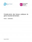 Compte-rendu des travaux pratiques de génie industriel alimentaire