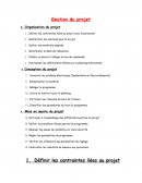 Gestion du projet des puits