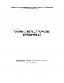 Evaluation d'entreprise