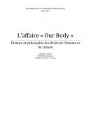 Dissertation sur le rapport aux corps et l'art - exposition OUR BODY