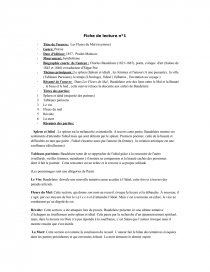 Fiche De Lecture Les Fleurs Du Mal Fiche De Lecture Fleur Du Sahel