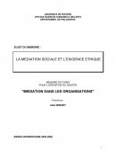 LA MEDIATION SOCIALE ET L’EXIGENCE ETHIQUE