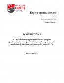 Dissertation « La dichotomie régime présidentiel – régime parlementaire vous paraît-elle dépassée s’agissant des modalités de division horizontale des pouvoirs ? »