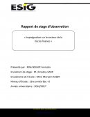 Rapport de stage d’observation