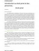 Droit privé et des personnes