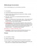 Méthodologie du commentaire