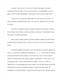 Victor Hugo Veni Vidi Vixi Commentaire De Texte Sarah Frt