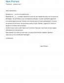 Lettre de motivation et CV type