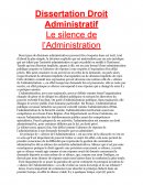 Dissertation droit administratif : le silence de l'administration